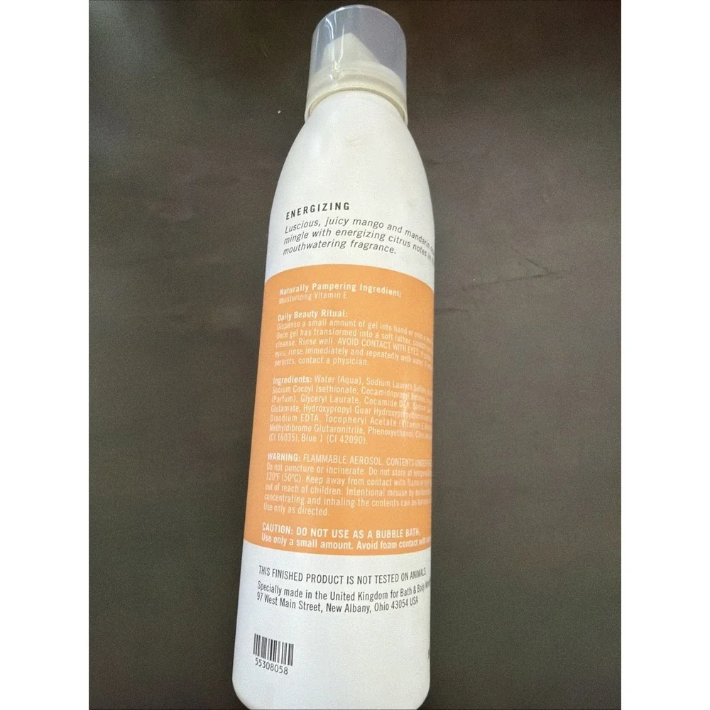 Bath and Body Works Foam Burst Body Wash Mango‎ Mandarin 6.8 oz RARE